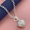 Silver Color Heart-shaped Pendant Necklace Fashionable Wedding Jewelry