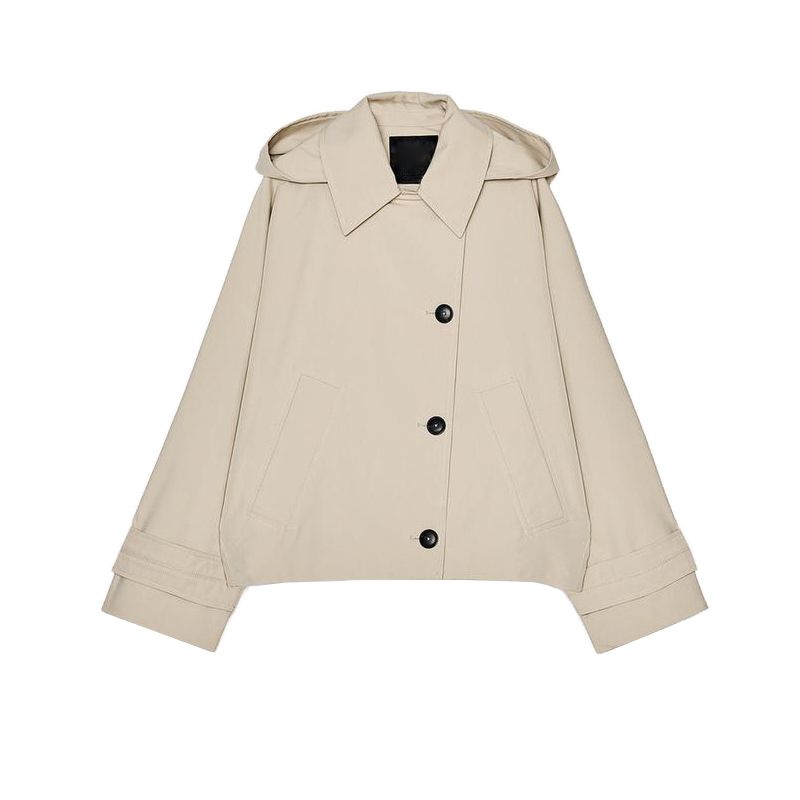 Spring Summer Women's Wear Casual Easiest for Match Decorated Row Button Lapel Batwing Long Sleeves Wind-Breaker Outwear 0518060