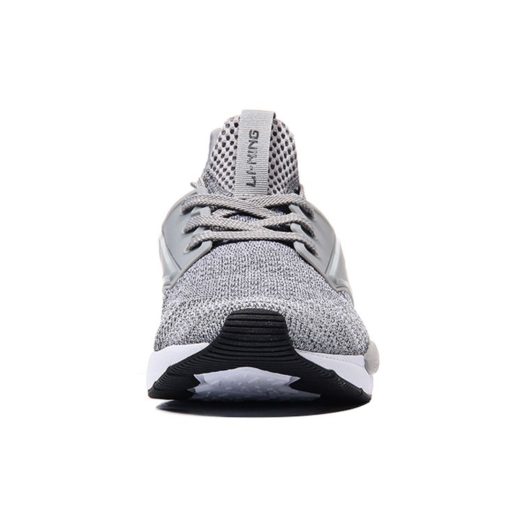 Li Ning Exceed One-Piece Knitted Cloud Cushioning Sports Shoes Unisex Sneakers Gray White AGCM033-3