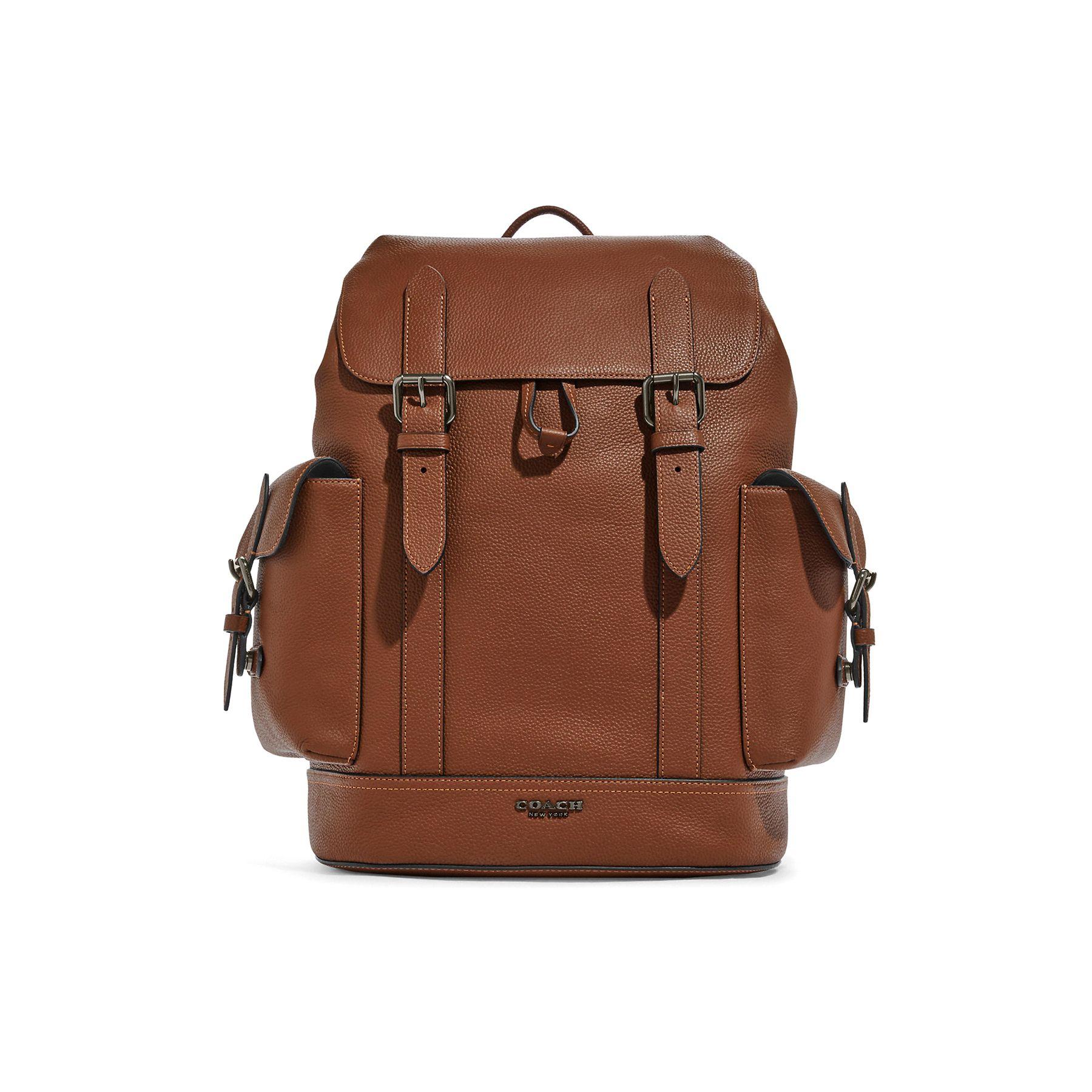

Coach Hudson 30 Flap Drawstring Closure Backpack With External Flap Pocket Men Backpacks Gray-Bronze Saddle CB837-QBSD Basic Set (Bag+Dust Bag)