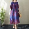 DIMANAF New 2026 Women Plus Size Summer Lady Vintage Long Dress Loose Oversize Maxi Print Beach Sundress Clothing