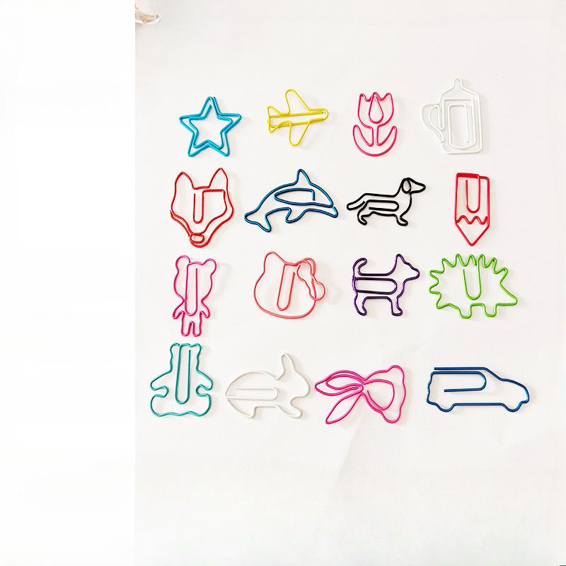 20pcs/pack Colored Animal Paper Clips, Plastic Cartoon Paper Clips, Creative and Cute Cartoon Metal Paper Clips