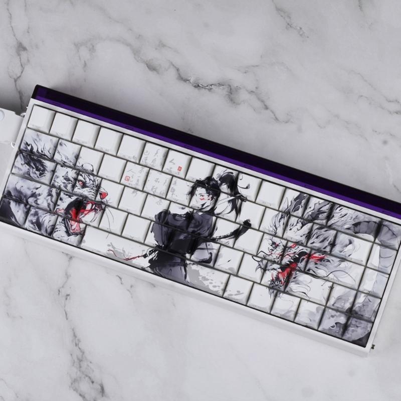 Anti Slip PBT Keycaps Dragon Theme Side Printing For Most Mechanical Keyboards 60% 68% Pattern