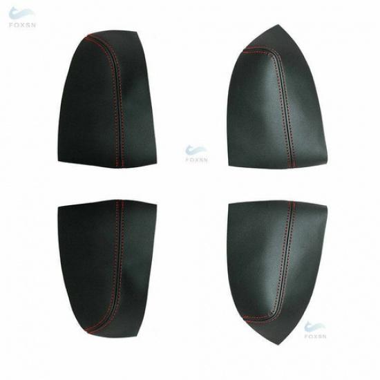 4Pcs Set Door Armrest Door Panel Leather Cover For Subaru Forester 2008-2012