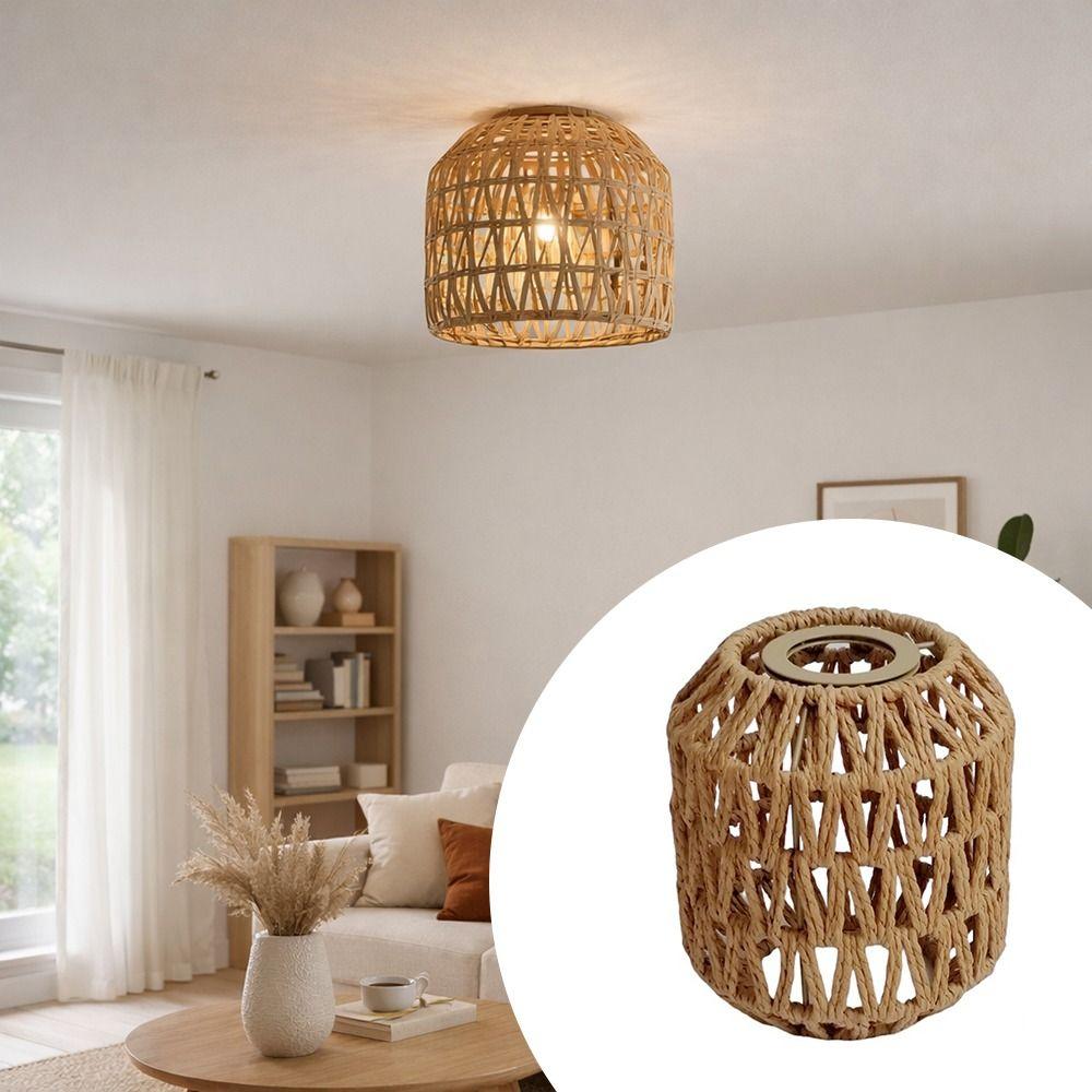 Bohemian Style Pendant Lamp Shade 13*15cm Light Cover Vintage Weave Lampshade