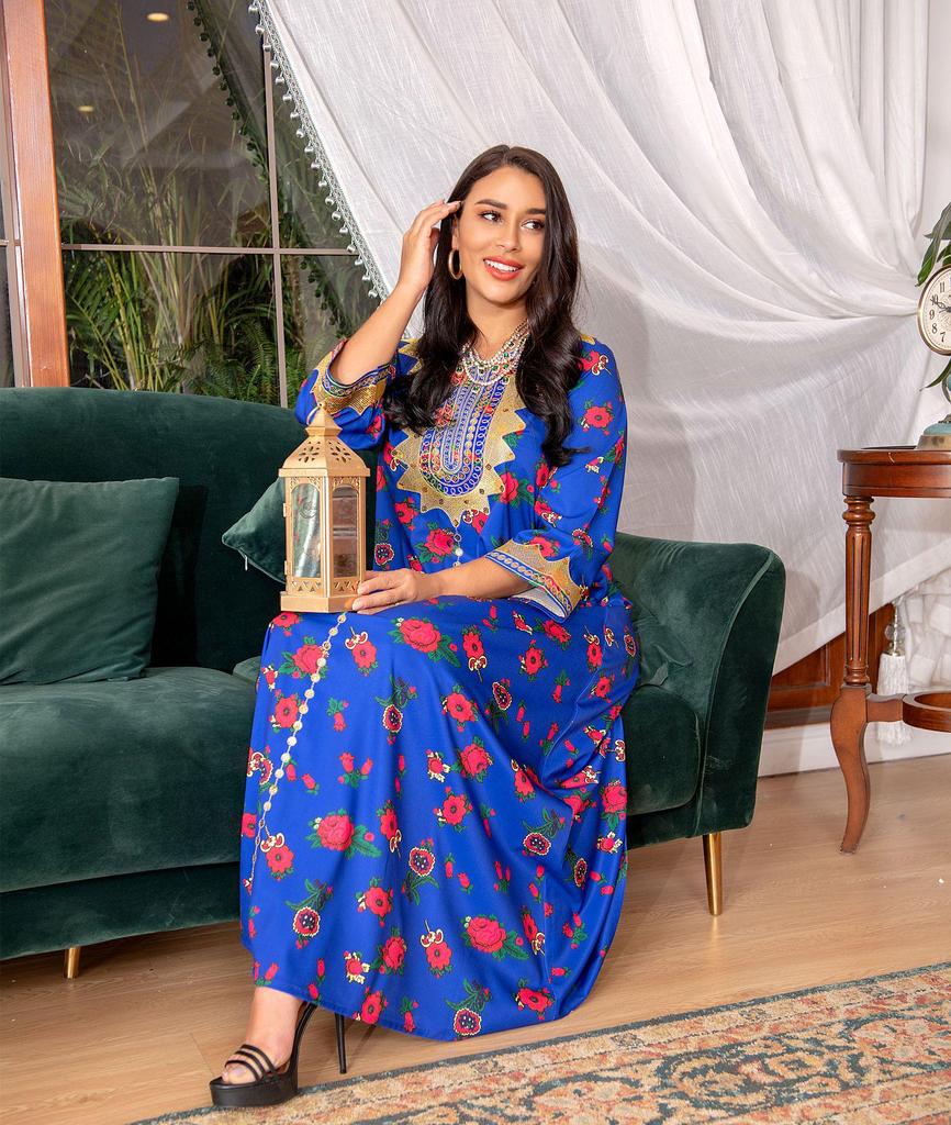 AB085 Dubai Abaya Muslimisches Kleid für Frauen aus dem Nahen Osten