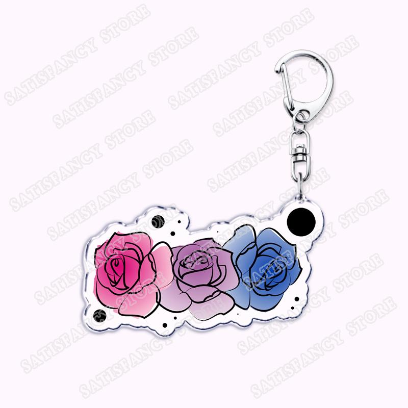 

Lesbian Pride Flower Lgbtq Keychains for Women Accessories Bag Gay Queer Bisexual Asexual Jewelry Fans Friends Gifts