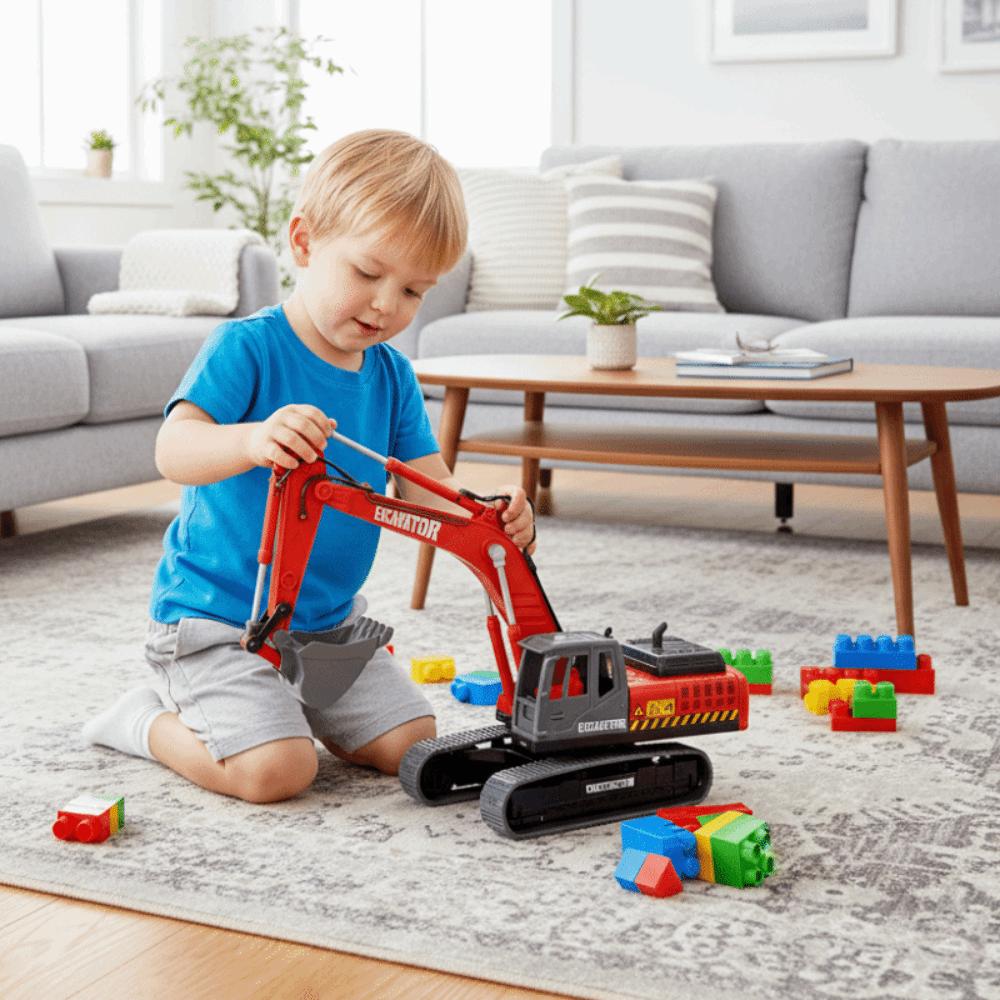 Rotatable Inertial Engineering Vehicle Flexible Joints Forklift Car Model  Kids Toy