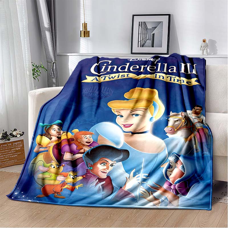 6 Größen Prinzessin Cinderella Cartoon Weiche Flanell Flauschige Decke Campingdecke für Kinder Sofa Überwurf Dünne Decke Weibliches Geschenk