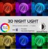 3D Night LED Light Lamp Base 16 Color LED Light Display Base with Remote Control USB Cable Christmas Light Lamp Base for Acrylic