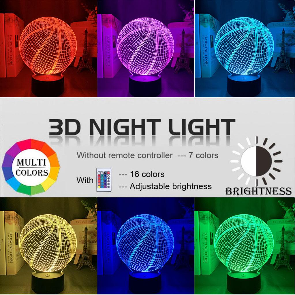 3D Night LED Light Lamp Base 16 Color LED Light Display Base with Remote Control USB Cable Christmas Light Lamp Base for Acrylic