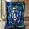 Chelsea FC Theme Blanket Soft Flannel Blanket Plush Throw Blanket Cozy Sofa Bed Blanket for Home Decor