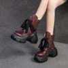 Fashion GKTINOO Retro Thick Soled Short Boots 2025 Autumn Winter New Genuine Leather Round Toe Solid Color Versatile Platform Shoes