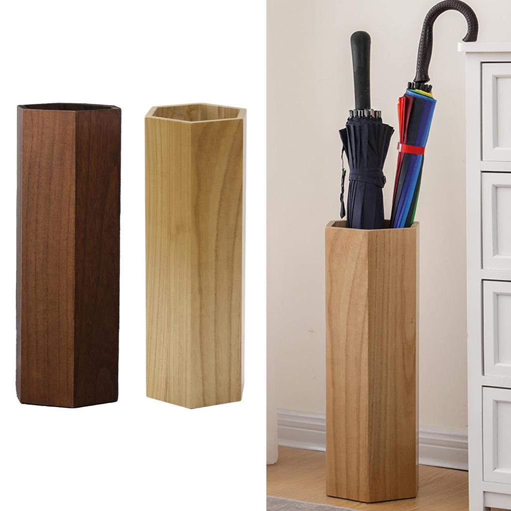 Porta paraguas de madera Cubo de almacenamiento para paraguas Organizador de paraguas multifunción Estante para paraguas Hogareño para Hotel Supermercado