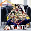 My Hero Academia Nadýchaná vlněná deka Flanel Hřejivost Měkká plyšová pohovka Throw čtvercová deka Tourist