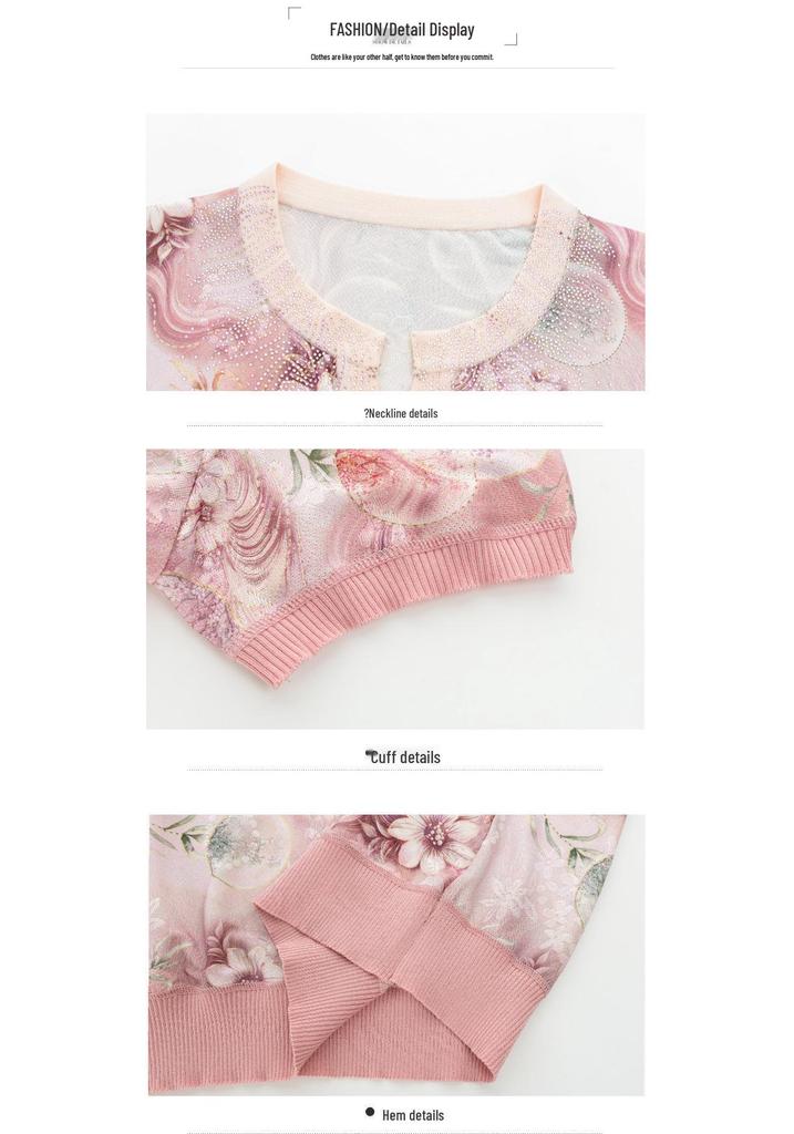 Summer Knitted Ice Silk T-shirt for Middle-Aged and Elderly Women - 2026 Collection
