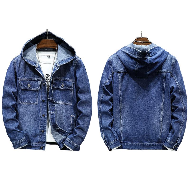 2024 Men's Hooded Windproof Denim Jacket: Spring Street Trend