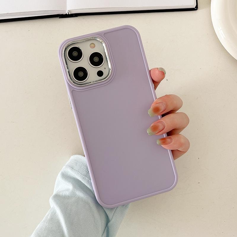 Applicable to Apple 17 mobile phone case, new electroplated photo frame 16pro personalized 15pro simple 11 anti-drop soft mobile phone case