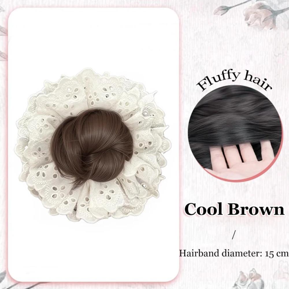 Synthetic Hair Tie Wig Lace Hair Rope Hairpiece Elegant Wig Hairband  Women
