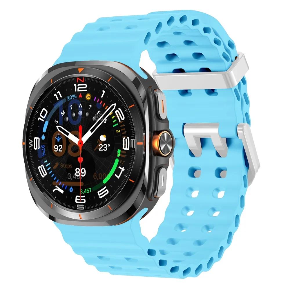 Marine Band Für Samsung Galaxy Watch 7 ultra 47mm Sport Silikon Armband Strap Galaxy Watch ultra Strap 47 Leuchtend Zubehör