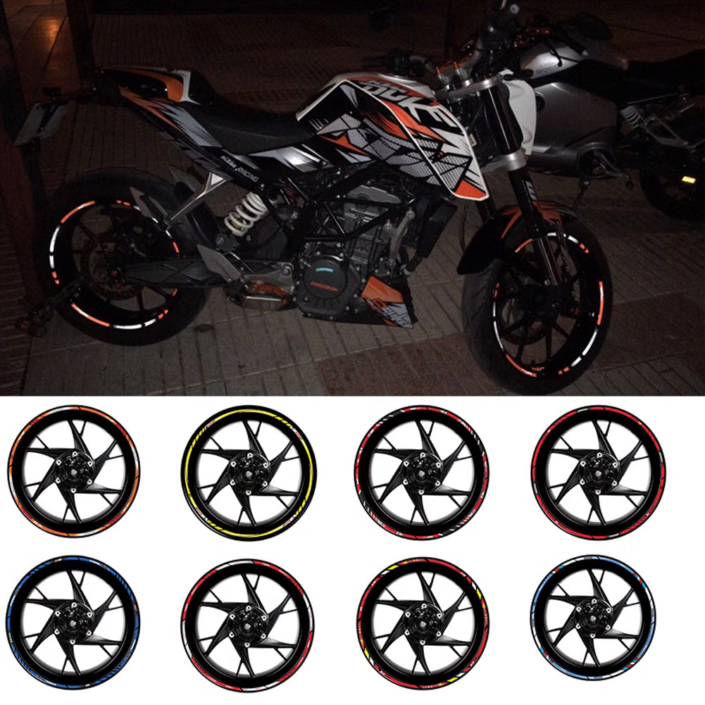 17" Auto Styling Streifen Regenbogen Felgenband Motocross Bike Motorrad Radaufkleber für Kawasaki Honda Yamaha Suzuki