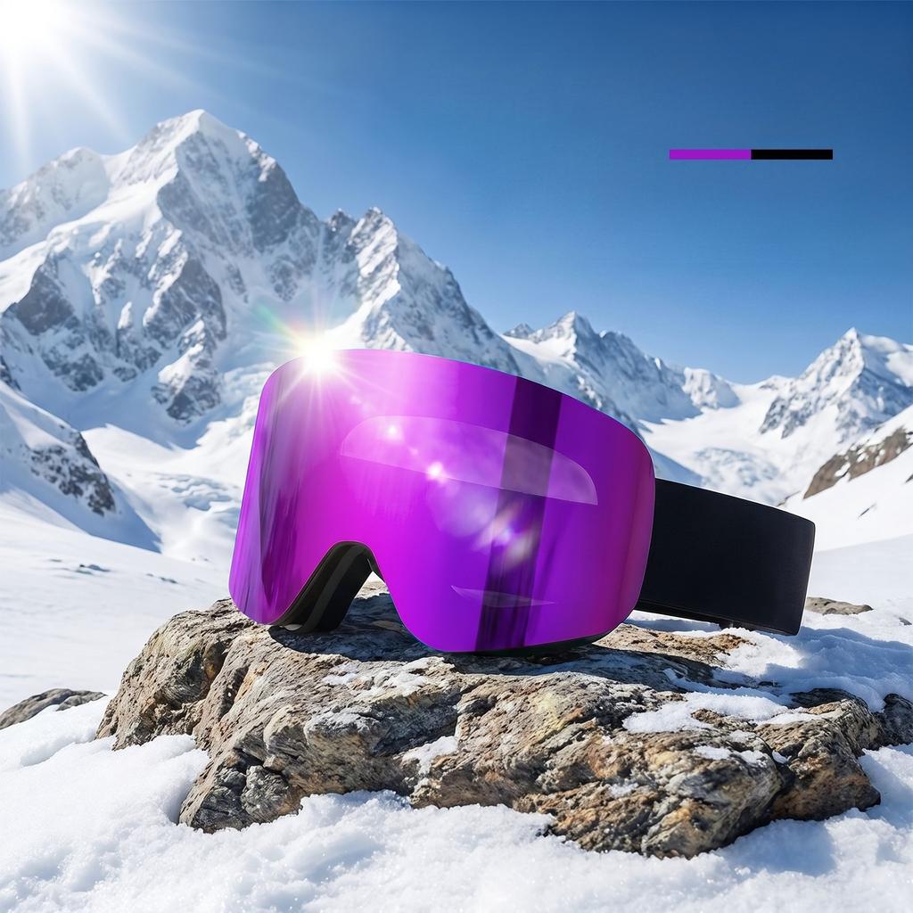 Maschera da Sci Magnetica Flip-up per Uomini, Donne e Ragazzi - Antiappannamento Protezione UV400 Maschera da Snowboard Neve Sci per Adulti Lente Magnetica Maschera da Neve