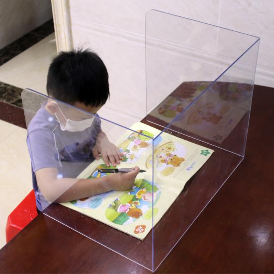 

Desk Shield 3 Fold Partition Board Anti Droplet Separator Protect Students 16 inch чёрный