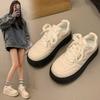Popular high-end versatile little white shoes heightened thick baseplate shoes women's 2025 new summer leisure sports muffin shoes