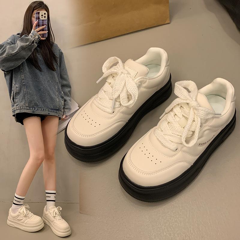 Popular high-end versatile little white shoes heightened thick baseplate shoes women's 2025 new summer leisure sports muffin shoes
