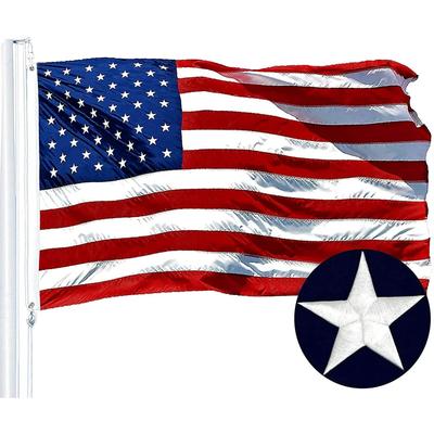 Flag Outdoor Usa Embroidered Star Us Flags Heavy Duty Nylon With Brass For Decor Portable Flag Pole Handheld Fast Shipping