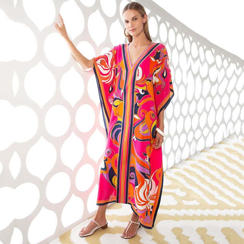 Letnia Damska Plus Size Drukowana Narzutka Plażowa Sukienki Codzienne Wakacyjne Sukienki Narzutka Bikini