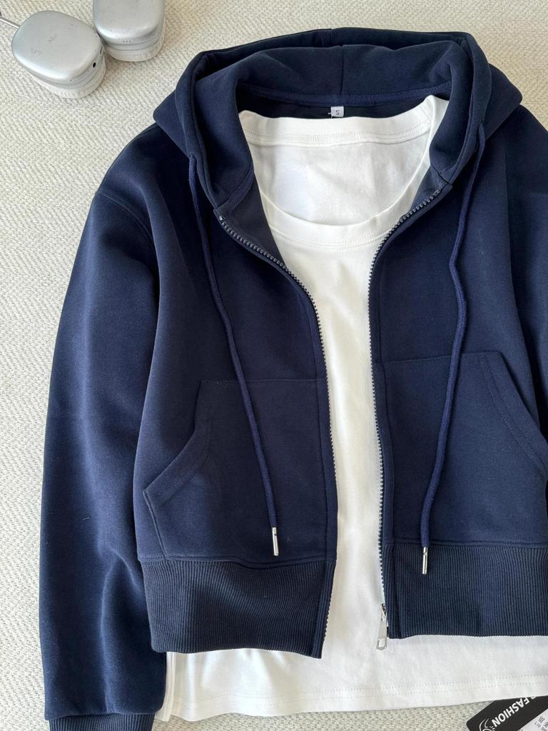 Dámská růžová mikina s kapucí - Jaro/Podzim 2024 Ležérní volný střih Krátká bunda