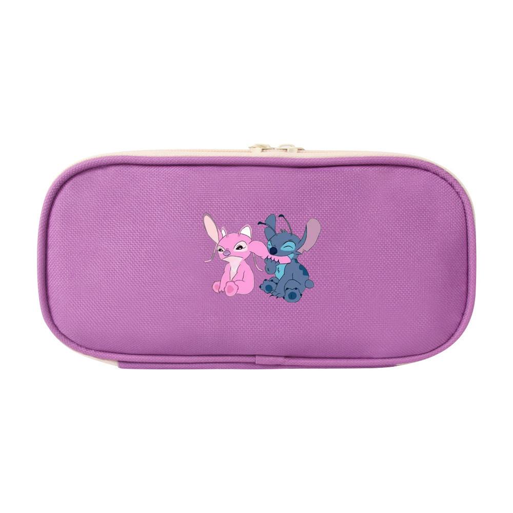 Stitch Colorful Pencil Case Canvas Storage Bag For Elementary School Students