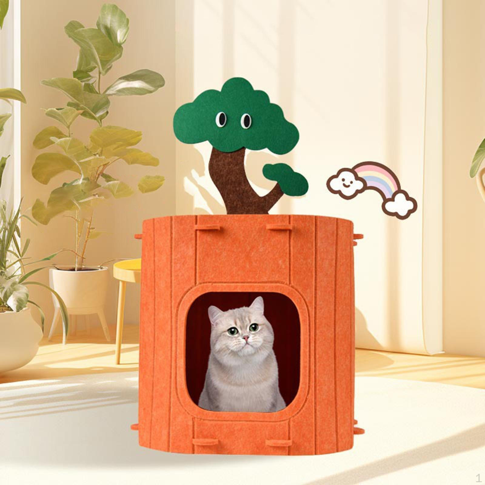 

Домик-убежище для кошек для использования в помещении и на открытом воздухе с закрытой кроватью 33cmx33cmx26cm