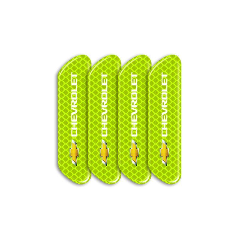 4PCS Car Door Safety Warning Reflective Mark Sticker Emblem for Chevrolet Camaro Trax Blazer Cavalier Onix Aveo Silverado Malibu Captiva