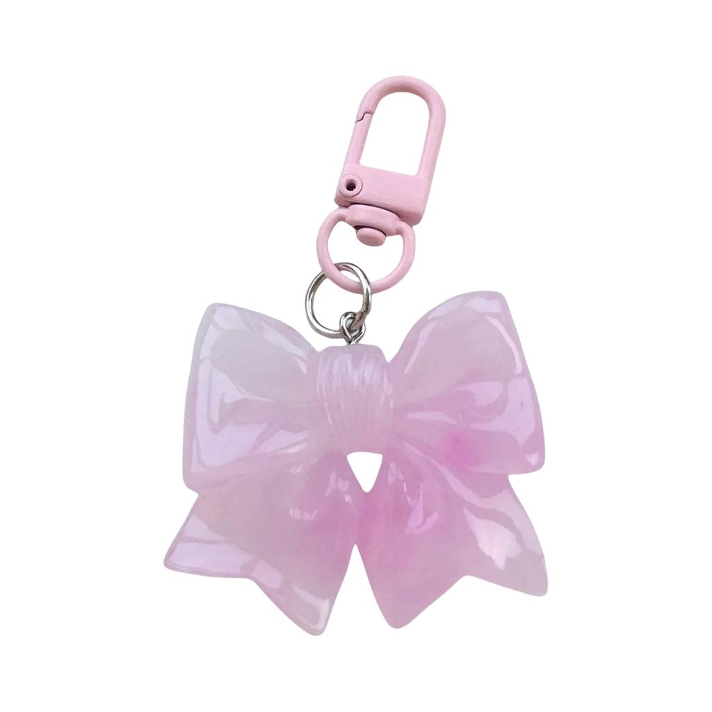 Crystals Clear Bowknot Tie Keychain Colorful Resin Accessory Portable Special Gifts for Keys Bag Charm Hanging