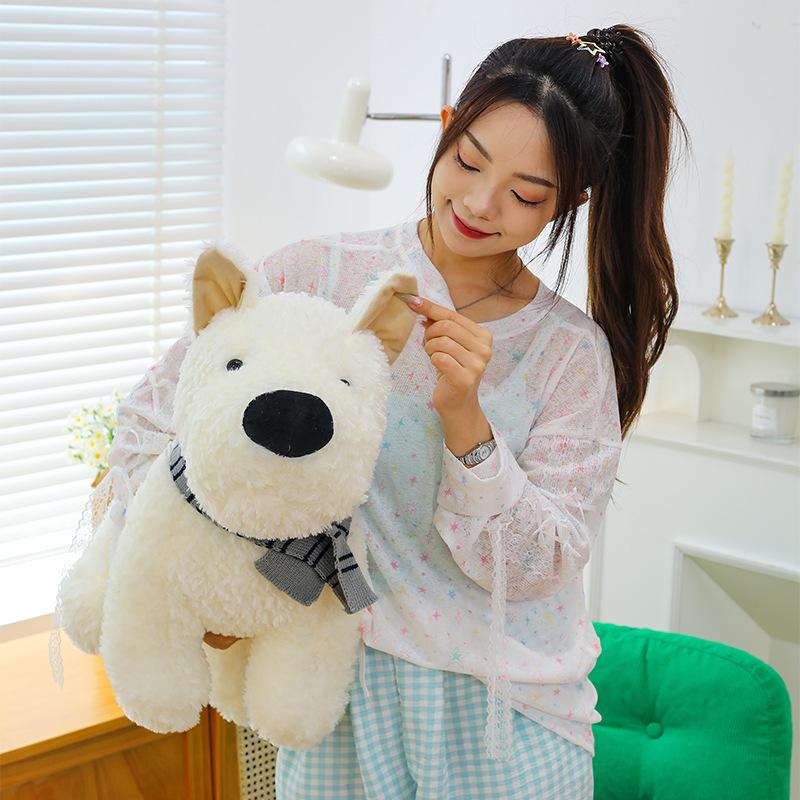 Cross-border new West Highland dog plush toys cute doll dolls girls children's birthday gifts