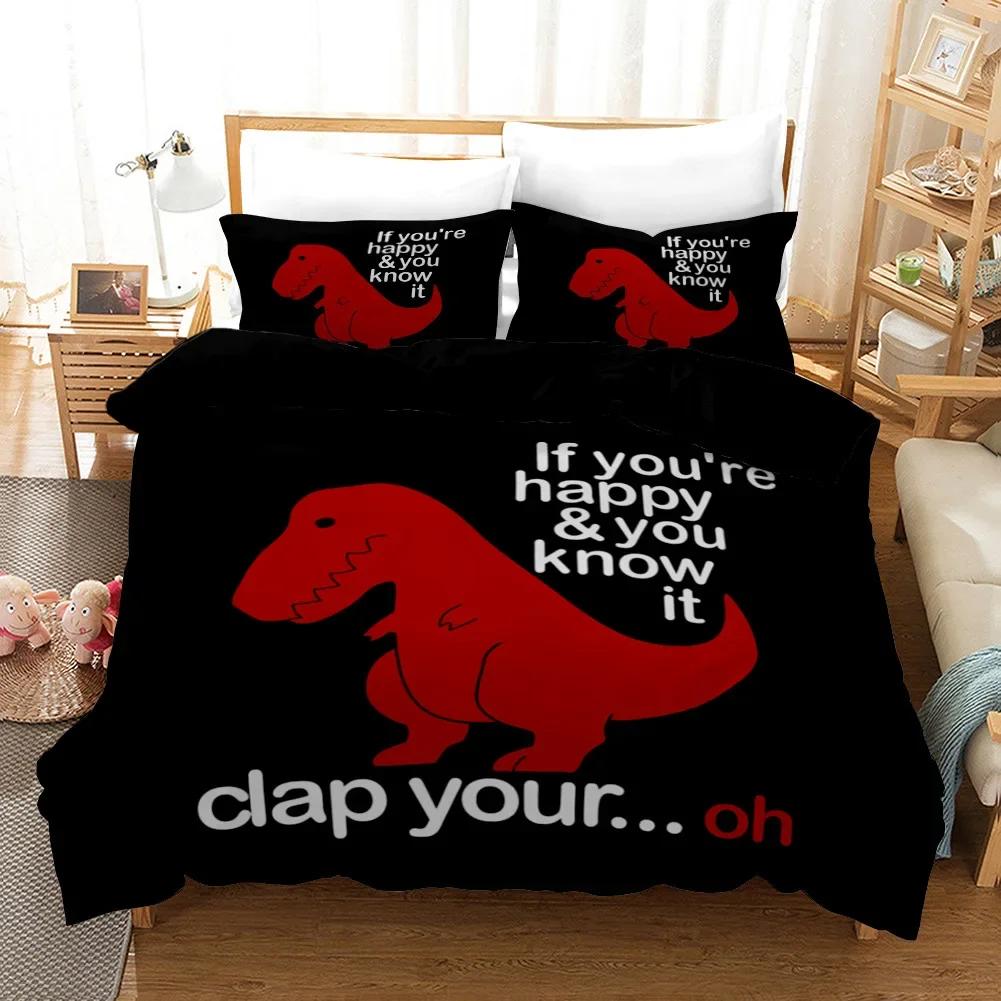 3D Dinosaur Duvet Cover Jurassic Comfortable Duvet Quilt Cover Pillowcase Bedding Set Children Bedroom Decoration Home Textile