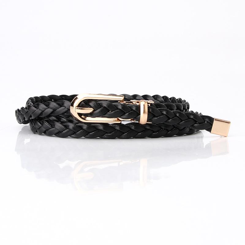 Korean-Style Women's Skinny Leather Belt with Pin Buckle
