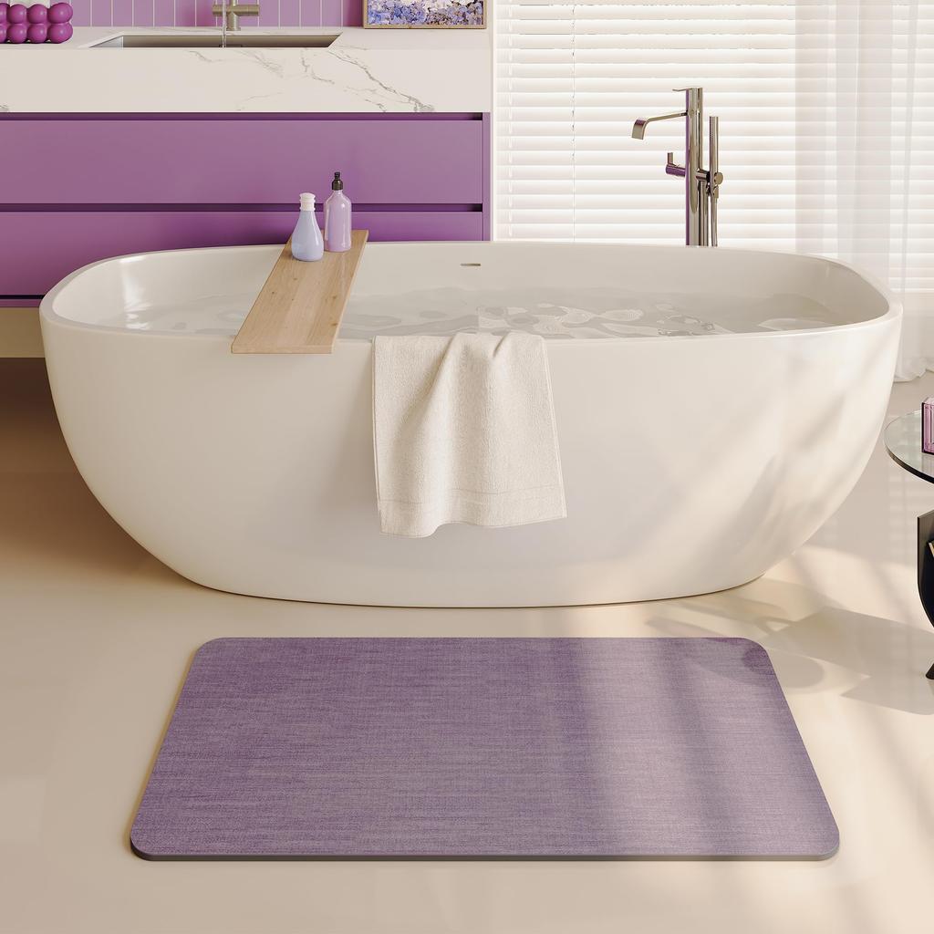 Rubber Non-Slip Quick Dry Absorbent Thin Bathroom Rugs Fit Under Door Bathroom Floor Mats-Shower Rug for In Front of Bathtub, Sink