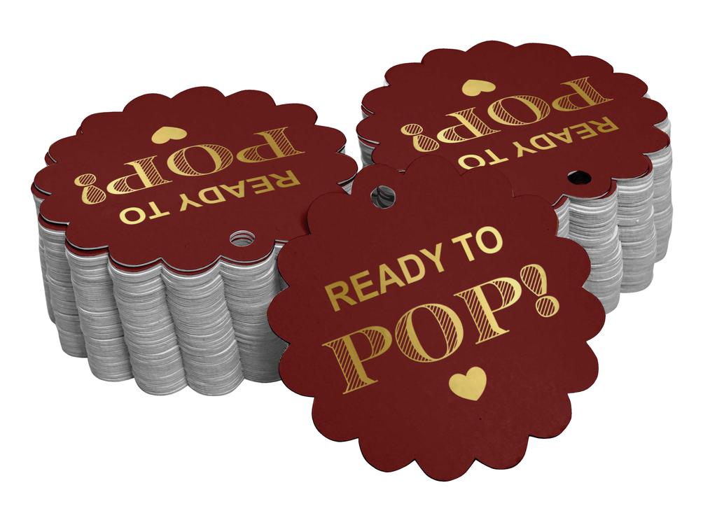 Inkdotpot Ready To Pop Baby Shower Bottle Tag Real Gold Foil Favor Hang Tags Pack Of