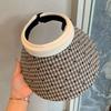 Anti-UV Woman Sun Hat Sweet Visor Cap Simple Empty Top Cap  Holiday