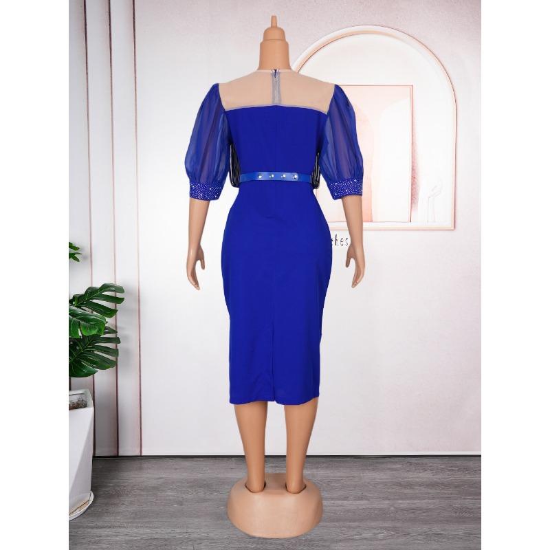 Übergröße Damenmode Pendler Chic Fransen Hüftkleid