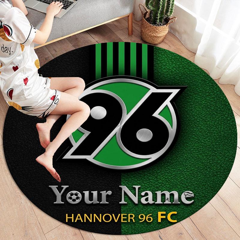 Hannover 96 Custom Name Round Area Rug,Carpet Rug for Living Room Bedroom Sofa Playroom Decor,Non-slip Floor Mat