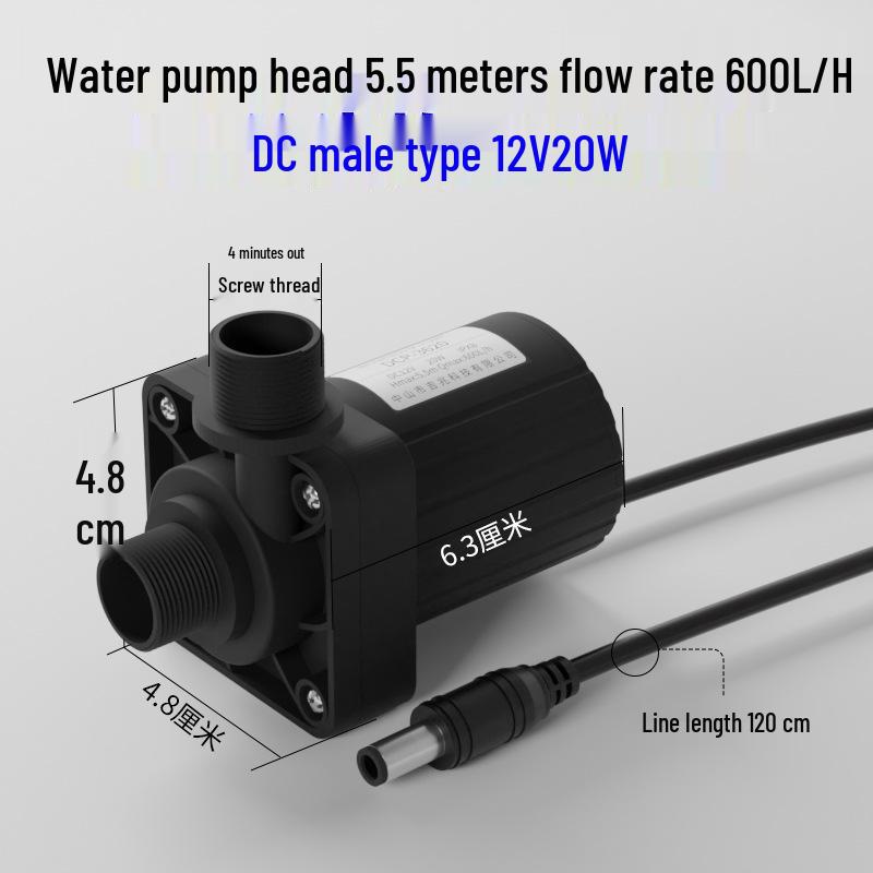 Bomba de Chuveiro Móvel Sem Escovas de Alta Temperatura 12V/24V CC & Booster Submersível para Aquecedor Solar de Água