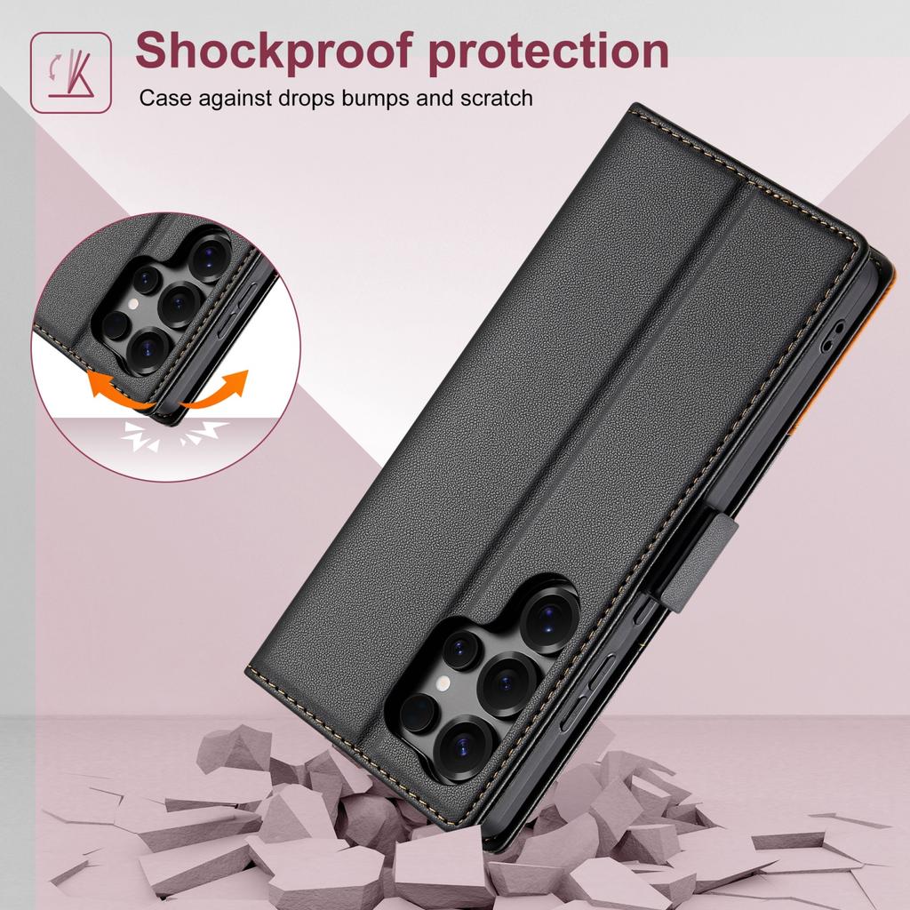 Kožené pouzdro s odklápěcím krytem pro Samsung Galaxy S25 S24 Plus S23 S22 S21 S20 Ultra FE S25Edge S10 S9 Magnetická peněženka Kapsa na karty Kryt