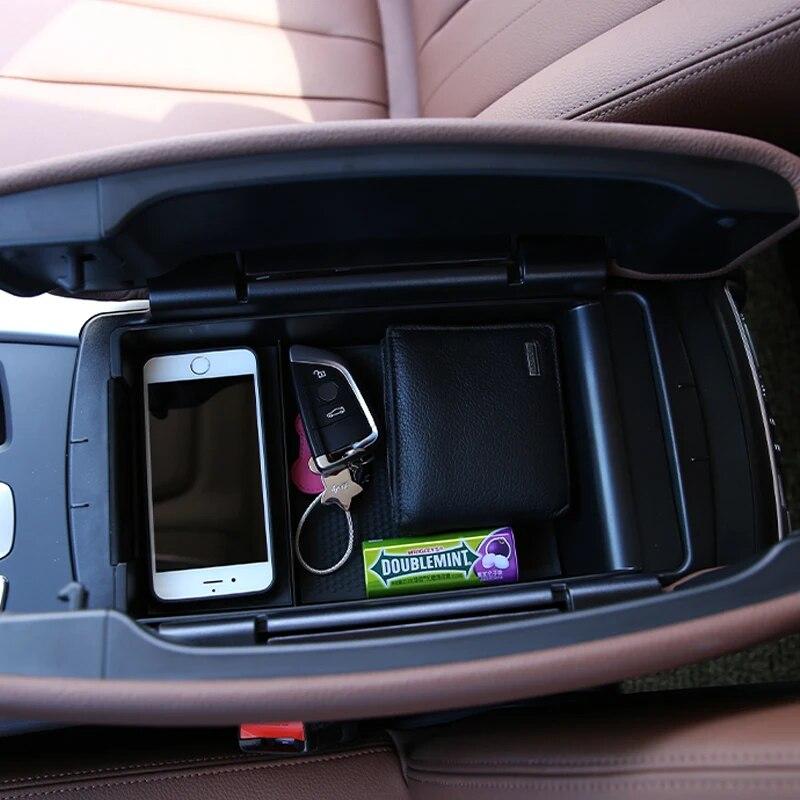 Car Central Control Armrest Storage Box For BMW X5 F15 X6 F16 2014-2018 Stowing Tidying Auto Interior Decoration Accessories