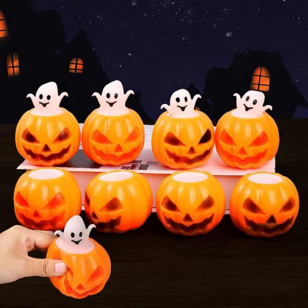 3/5/10 Pcs Halloween Funny Pumpkin Squeeze Ghosts for Halloween Prank Party Carnival Party Gift Souvenir Gift Box Stuffing