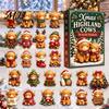Dekorative hängende Baumdekorationen Weihnachten Hochlandkuh Adventskalender, 24 süße 3D-Mini-Figuren, Tag-Countdown-Box Bauernhaus-Feiertagsdekoration,