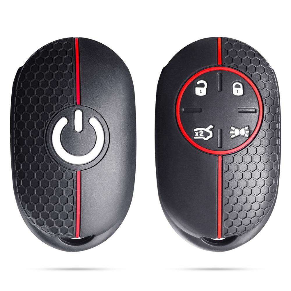 

for Fiat 500 500e 2023 car remote key case silicone chain key cover holder 4 buttons protecor shell fob